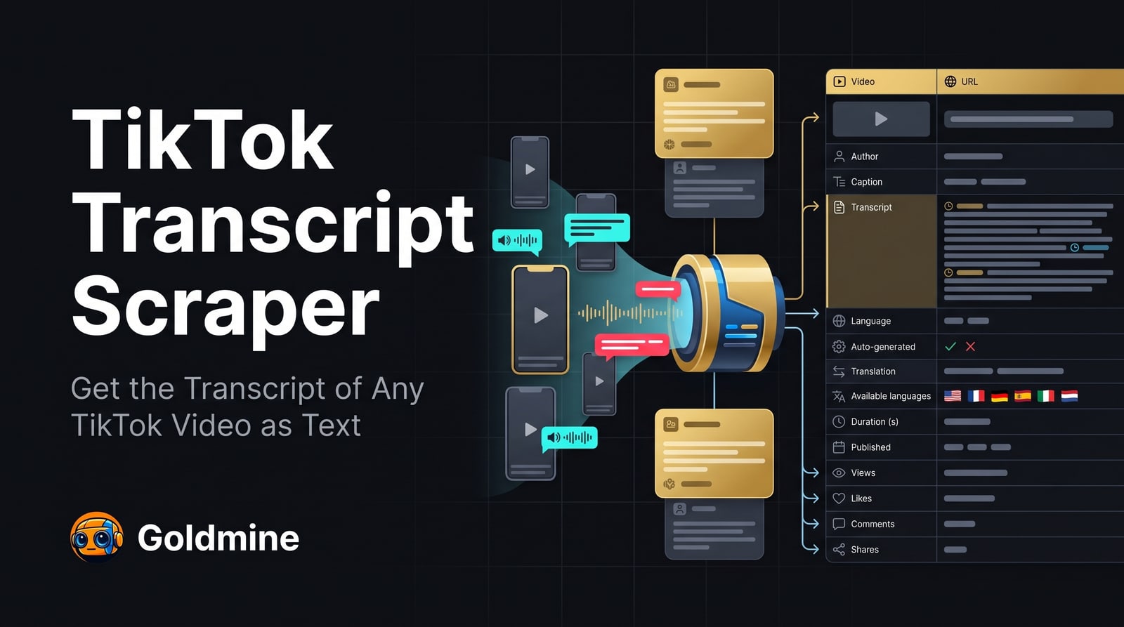 TikTok Transcript Scraper by Goldmine